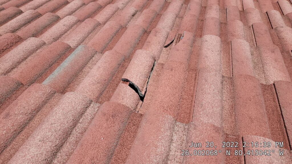 photo of broken roof tiles
